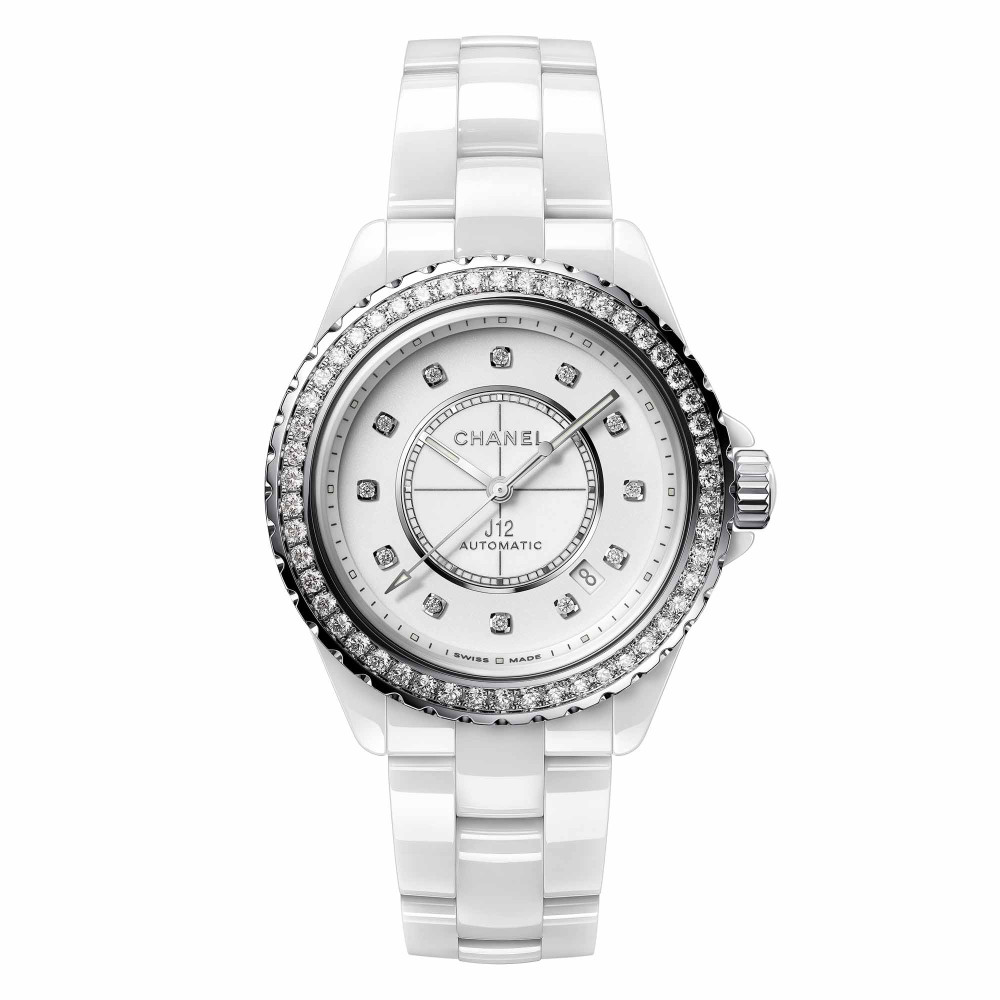 CHANEL J12 MANUFAKTURKALIBER 12.1 DIAMANTLÜNETTE Uhr, 38 mm