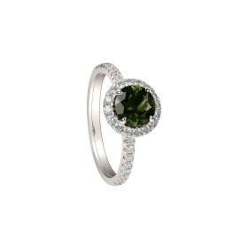 Weißgold, Ringe, Ruppenthal Brillantring mit Turmalin 00996278