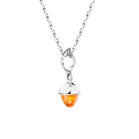 Weißgold, Halsschmuck, Tamara Comolli MIKADO Flamenco Anhänger Mandarin Granat P-MFL-Man-wg