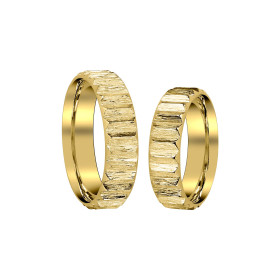 Gelbgold, Ringe, Zig Zag by Natalie Trauringe "Borke" 00120692-B