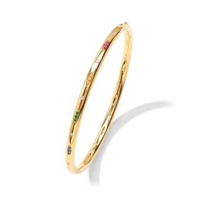 Gelbgold, Armschmuck, Tamara Comolli GYPSY Armspange Candy Pavé  medium  BA-Gyp-CanP-17-yg