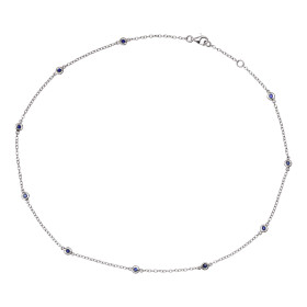 Weißgold, Halsschmuck, Ruppenthal Collier Saphire 00888365