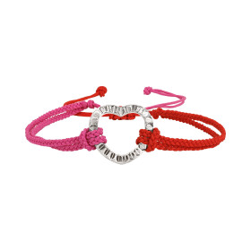 Platin, Armschmuck, Zig Zag by Natalie Zig Zag & Woven Armband mit Herz-Anhänger , Ref: 00121164A
