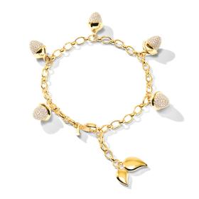 Armschmuck, Gelbgold, Tamara Comolli MIKADO Flamenco Charm Diamond Pavé Armband B-MFL-Ch-p-yg