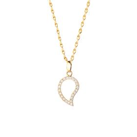 Gelbgold, Halsschmuck, Tamara Comolli SIGNATURE Anhänger small mit Diamant Pavé  P-Sig-s-pl-yg