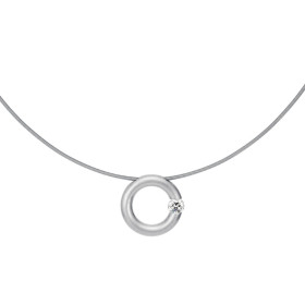 Platin, Halsschmuck, Niessing Spannring® Anhänger N353924-17mm-0.5ct-satin-pt