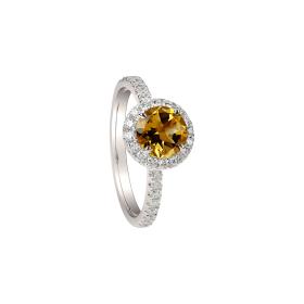 Weißgold, Ringe, Ruppenthal Brillantring mit Citrin 00996283
