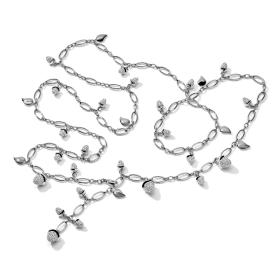 Weißgold, Halsschmuck, Tamara Comolli Lange MIKADO Kette N-M-100-p-wg