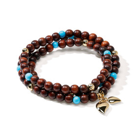         Gelbgold, Armschmuck, Tamara Comolli INDIA Armband medium Snakewood Türkis B-IND-SWTur-3-m-yg