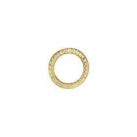 Gelbgold, Armschmuck, Zig Zag by Natalie Zig Zag Kreis-Anhänger mit seitlichen Brillanten 01121222