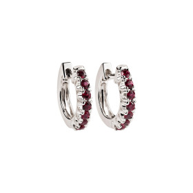 Weißgold, Ohrringe, Ruppenthal Creolen Rubine 00817958