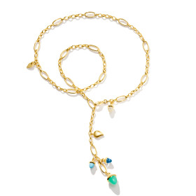         Gelbgold, Halsschmuck, Tamara Comolli MIKADO  Halskette 'Lagoon' mit Diamant-Pavé N-M-Del51-Lag-p-yg