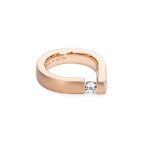 Rotgold, Ringe, Niessing Spannring Bauhaus N351919-0.4ct-gvs2-cr
