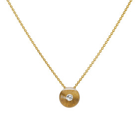 Gelbgold, Halsschmuck, Schmuckwerk Glasklar Anhänger mit Halskette, Ref: DH807-GG-GG