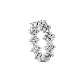 Weißgold, Ringe, Serafino Consoli Brevetto Flower Multi-Size Ring, Ref: RMS FL H2 WG WD