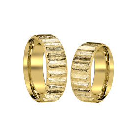 Gelbgold, Ringe, Zig Zag by Natalie Trauringe "Borke" 00120712-B