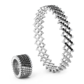 Weißgold, Armschmuck, Serafino Consoli Serafino Multi-Size Ring und Armreif, Ref: S.RB 7H2 WG WD BD