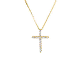 Gelbgold, Halsschmuck, Ruppenthal Collier mit Brillant-Kreuz, Ref: 01042246