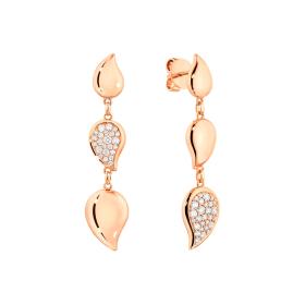 Roségold, Ohrringe, Tamara Comolli SIGNATURE Wave 3 Tropfenelemente Ohrhänger E-SIG-wave-3-p-rg