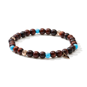         Roségold, Armschmuck, Tamara Comolli INDIA Armband mit Snakewood und Türkis Medium B-IND-SWTur-1-m-rg