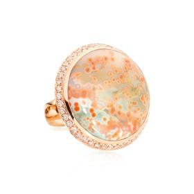 Roségold, Ringe, Tamara Comolli OCEAN JASPER Ring large mit Champagne Diamanten Pavé  R-OJ-l-pD-rg