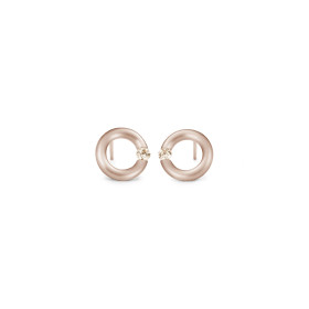 Roségold, Ohrringe, Niessing Spannring® Ohrstecker  N354924-10mm-0.08ct-cinnamon-satin-rw