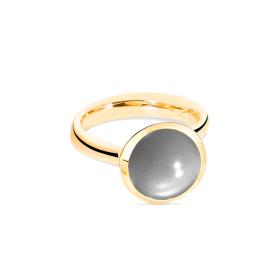 Gelbgold, Ringe, Tamara Comolli BOUTON Ring large Grauer Mondstein R-BOU-l-MoGr-yg