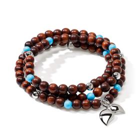 Weißgold, Armschmuck, Tamara Comolli INDIA Armband medium Snakewood Türkis B-IND-SWTur-3-m-wg