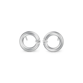 Platin, Ohrringe, Niessing Spannring® Ohrstecker N354924-12mm-0.16ct-satin-pt