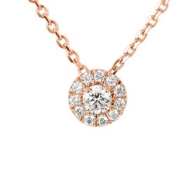 Roségold, Halsschmuck, Ruppenthal Brillant-Anhänger "Halo" mit Collier  00964648