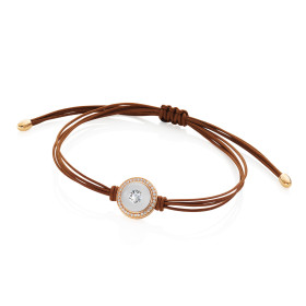         Rotgold, Armschmuck, Schmuckwerk Textilband Glasklar DA196-RG-GW-6