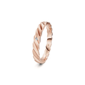 Roségold, Ringe, Niessing Woven Love Ring N401510-3mm-0.01ct-satin-sug