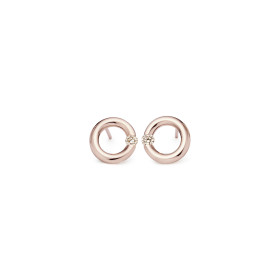 Roségold, Ohrringe, Niessing Spannring® Ohrstecker  N354924-10mm-0.08ct-cinnamon-gloss-rw