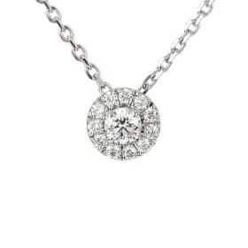 Halsschmuck, Weißgold, Ruppenthal Brillant-Anhänger "Halo" mit Collier  00964642