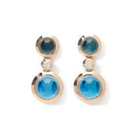 Roségold, Ohrringe, Tamara Comolli BOUTON 2 Cabochon Ohrringe Sky E-BOU-2-Sky-Cl-rg