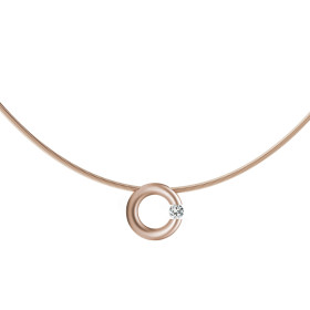 Roségold, Halsschmuck, Niessing Spannring® Anhänger  N353924-12mm-0.1ct-satin-rw