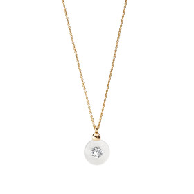         Rotgold, Halsschmuck, Schmuckwerk Glasklar Anhänger mit Halskette DH567-RG-GW