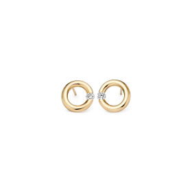 Gelbgold, Ohrringe, Niessing Spannring® Ohrstecker  N354924-10mm-0.08ct-gloss-cy