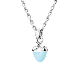 Weißgold, Halsschmuck, Tamara Comolli MIKADO Bouquet Anhänger Aqua Chalcedon P-MB-ChAq-wg