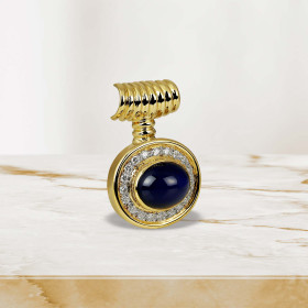         Epple Pre-Owned Schmuck Anhänger-Clip 750/- Gelbgold mit Saphir-Cabochon pre-owned 24/7-5