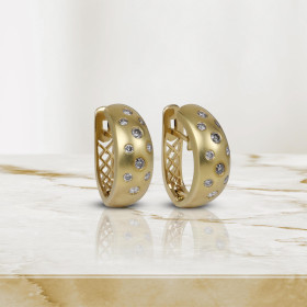         Epple Pre-Owned Schmuck 1 Paar Clip-Ohrstecker aus 750/- Gelbgold mattiert mit Brillanten Vintage 24-2069/24-2147