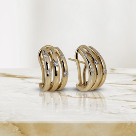         Epple Pre-Owned Schmuck 1 Paar Ohrclip-Stecker aus 585/- Gelbgold mit Brillanten Vintage 24-2518/25-402/1