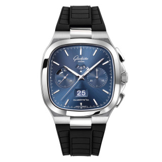Damen- und Herrenuhr, Glashütte Original Seventies Chronograph Panoramadatum, Ref: 1-37-02-08-02-63
