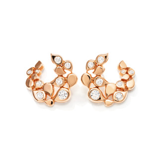 Roségold, Ohrringe, Tamara Comolli SNOWFLAKES Hoop Classic alternating Earrings, Ref: E-SF-Ho-Cl-alt-rg