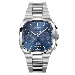 Damen- und Herrenuhr, Glashütte Original Seventies Chronograph Panoramadatum, Ref: 1-37-02-08-02-70