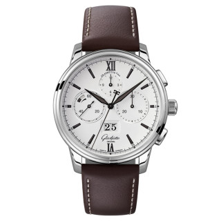 Damen- und Herrenuhr, Glashütte Original Senator Chronograph 
Panoramadatum, Ref: 1-37-01-05-02-35
