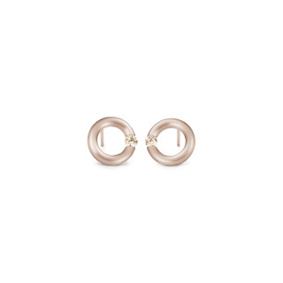 Roségold, Ohrringe, Niessing Spannring® Ohrstecker , Ref: N354924-10mm-0.08ct-cinnamon-satin-rw