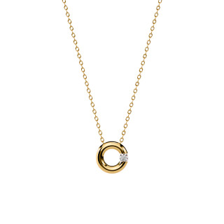 Gelbgold, Halsschmuck, Niessing Spannring® Kette, Ref: N413925-550mm-0.05ct-cy
