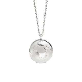 Platin, Halsschmuck, Schmuckwerk Meine Welt Anhänger mit Halskette, Ref: OH134-PT
