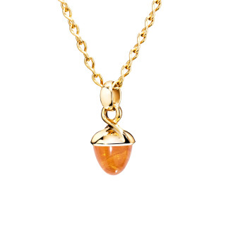 Gelbgold, Halsschmuck, Tamara Comolli MIKADO Bouquet Anhänger mit Mandarin-Granat, Ref: P-MB-Man-yg